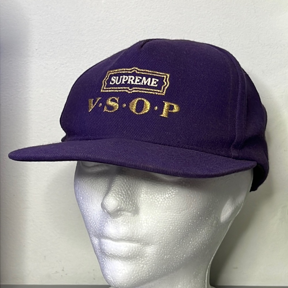 Supreme F/W 2010 VSOP Brandy 5-Panel Embroidered Hat Cap Purple Made in USA RARE